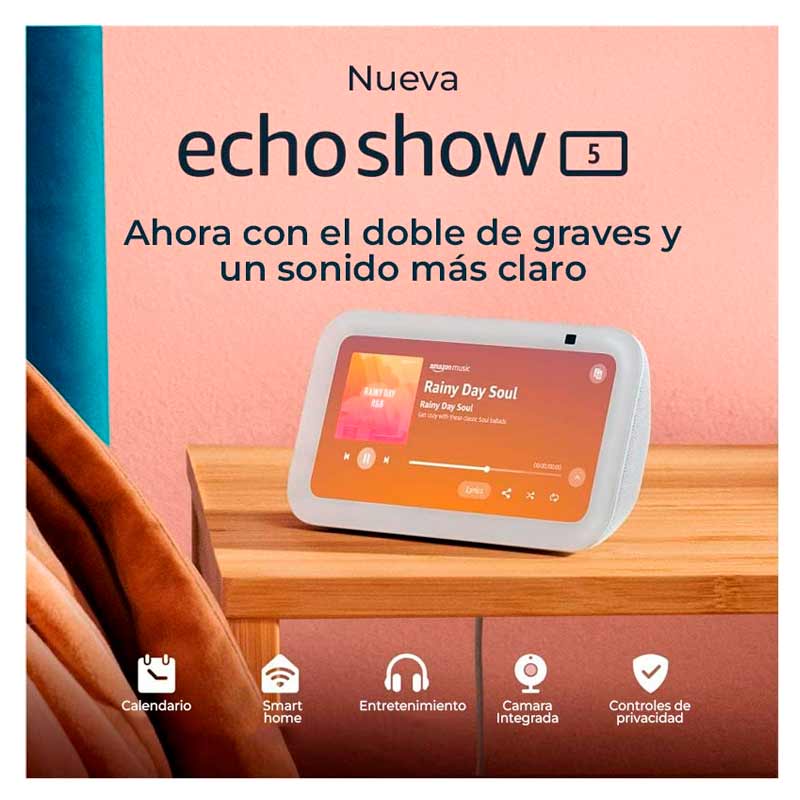 Pantalla Inteligente Amazon Echo Show 5 (3ra gen) Cloud Blanco con